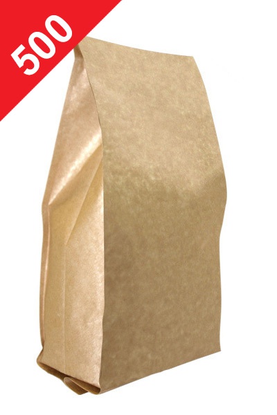 Sáčky na kávu Stabilo, 500g, přírodní hnědá barva, 120x300x80