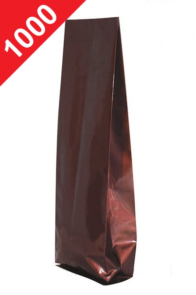 Sáčky na kávu Klasik, 1kg, lesklá hnědá barva, 135x360x70