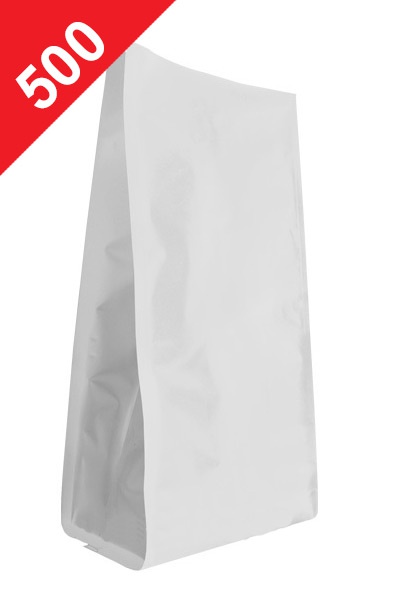 Sáčky na kávu Stabilo, 500g, matná bílá barva, 120x300x80