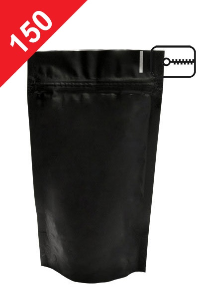 DOPRODEJ - Sáčky na kávu se ZIPem, 150g, matná černá barva, 130x225x70