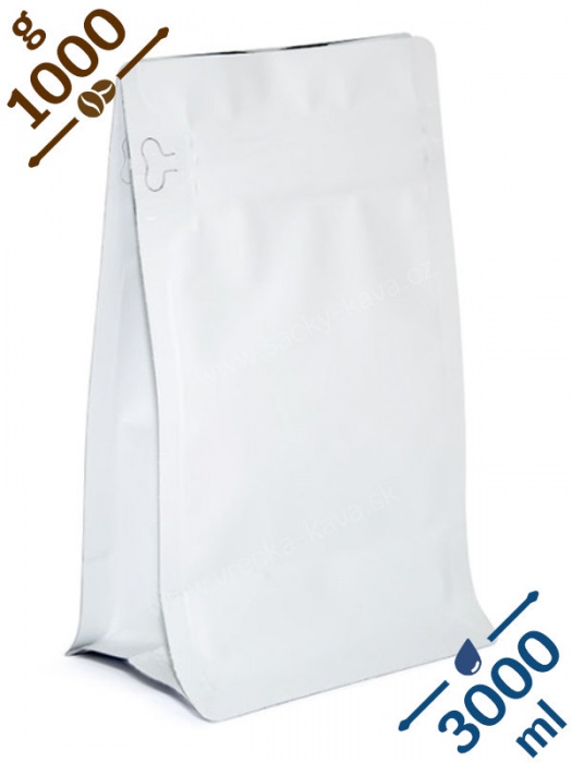 Sáčky na potraviny s plochým dnem a ZIPem, 3000ml, bílé, 15x34x9