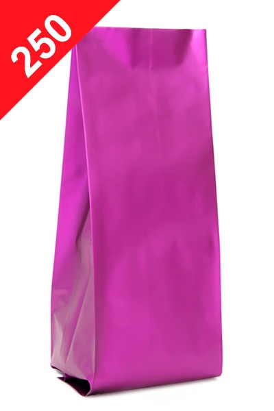 Sáčky na kávu Klasik, 250g, matná fialová barva, 80x250x64