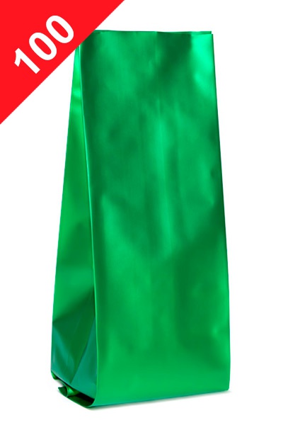Sáčky na kávu Klasik, 100g, matná zelená barva, 60x200x38