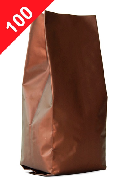 Sáčky na kávu Klasik, 100g, matná hnědá barva, 60x200x38