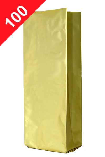 Sáčky na kávu Klasik, 100g, matná zlatá barva, 60x200x38