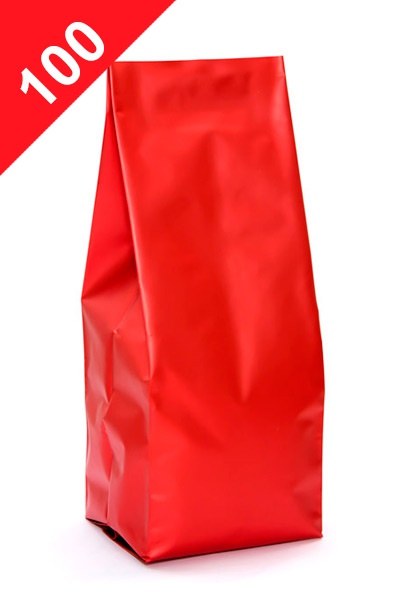 Sáčky na kávu Klasik, 100g, matná červená barva, 60x200x38
