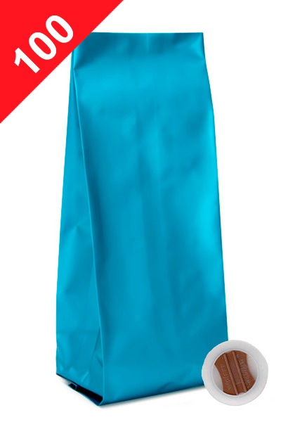 Sáčky na kávu s ventilem Klasik, 100g, matná modrá barva, 60x200x38