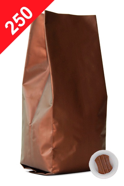 Sáčky na kávu s ventilem Klasik, 250g, matná hnědá barva, 80x250x64