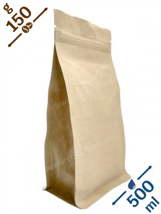 Sáčky na potraviny s plochým dnem a ZIPem, 500ml, papír, 10x20x6