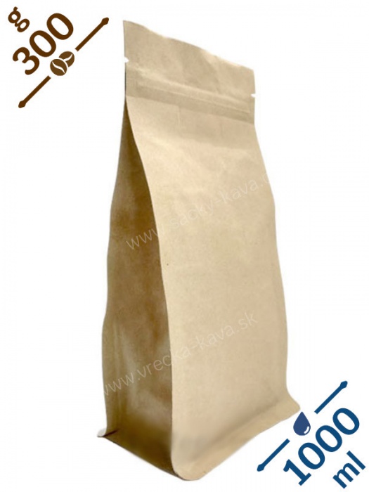 Sáčky na potraviny s plochým dnem a ZIPem, 1000ml, papír, 12x24x8