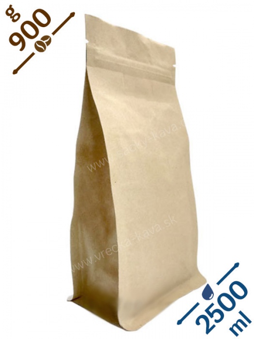 Sáčky na potraviny s plochým dnem a ZIPem, 2500ml, papír, 15x32x9