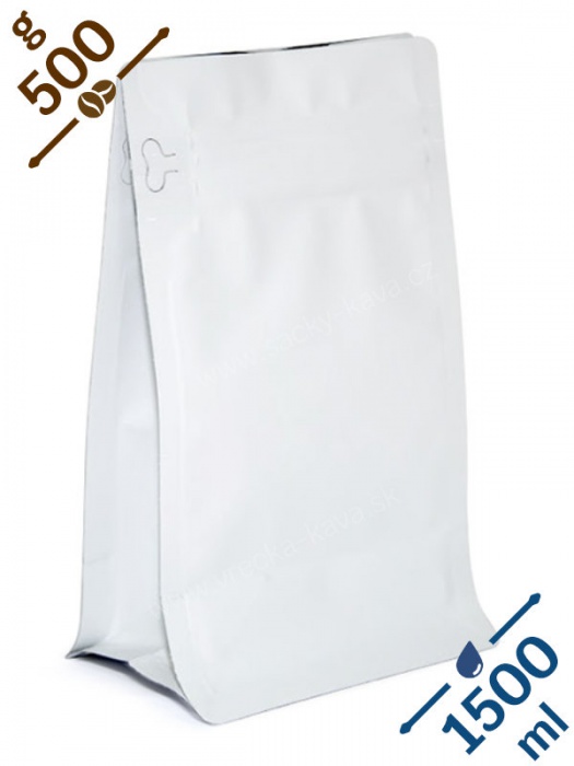 Sáčky na potraviny s plochým dnem a ZIPem, 1500ml, bílé, 14x25x9 - plastový povrch - DOPRODEJ!