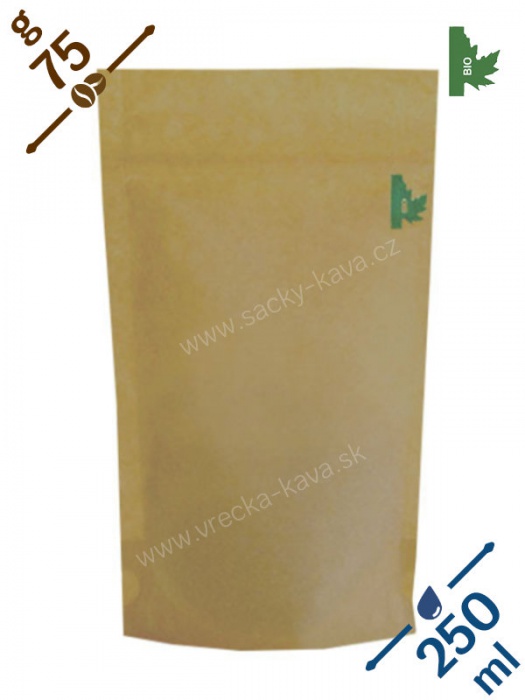 BIO + MET sáčky na potraviny se ZIPem, 250ml, papír, 11x18x6
