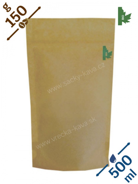 BIO + MET sáčky na potraviny se ZIPem, 500ml, papír, 13x22x7