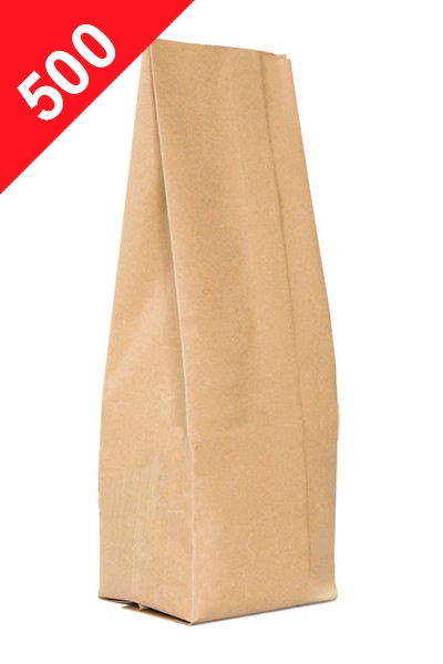 Sáčky na kávu Klasik, 500g, přírodní hnědá barva, 9x35x6