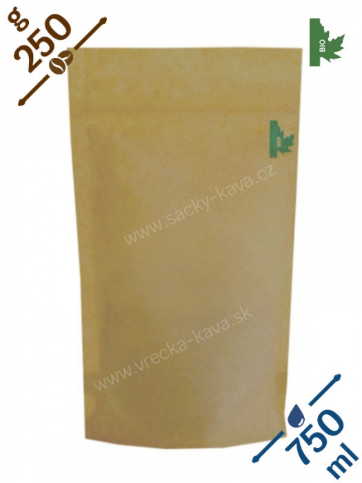 BIO + MET sáčky na potraviny se ZIPem, 750ml, papír, 16x27x8