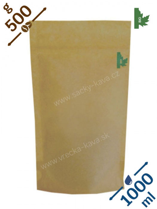 BIO + MET sáčky na potraviny se ZIPem, 1000ml, papír, 18x29x9