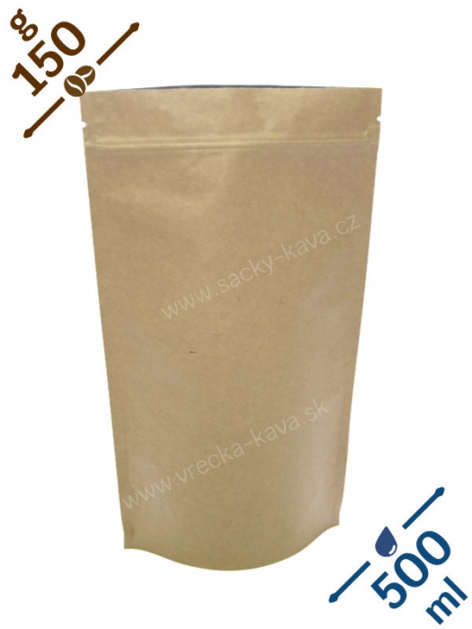 Sáčky na potraviny se ZIPem, 500ml, recyklovaný papír, 13x20x7