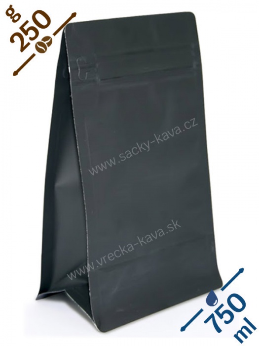 Sáčky na potraviny s plochým dnem a ZIPem, 750ml, černé, 13x20x8